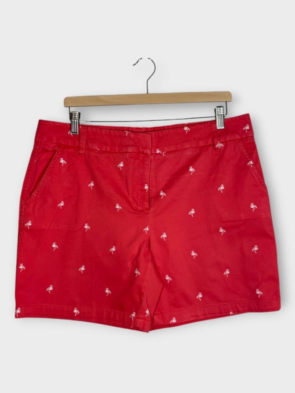 IZOD Shorts Woman's 12 Coral Flamingo Summer Travel